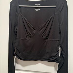 ReoRia Black Long Sleeve Blouse